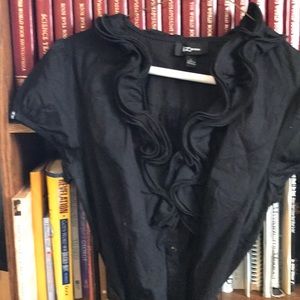 Black ruffle skater dress